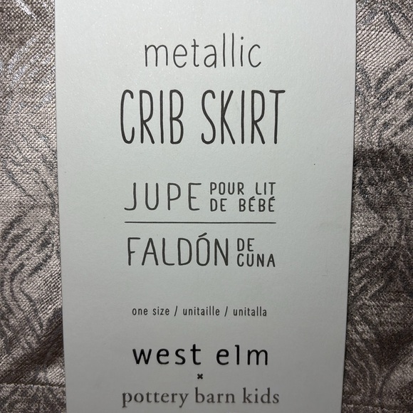 NWT west elm x pbk Metallic Crib Skirt West Elm x Pottery Barn Kids Crib Skirt - Picture 3 of 9
